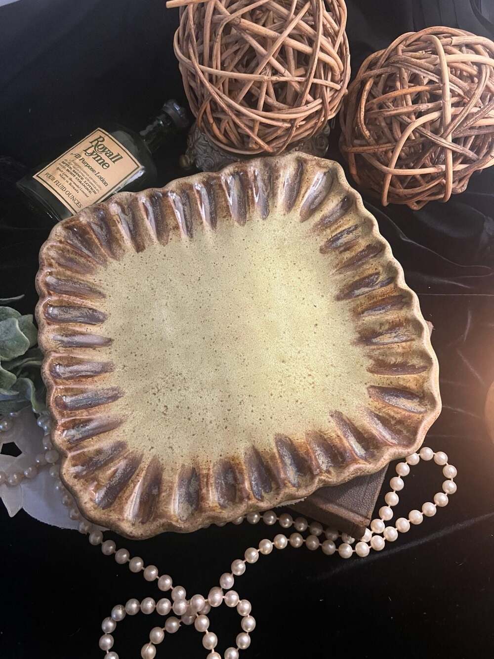 Etta B Pottery Square Scalloped Serving Plate